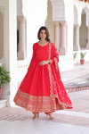 KA 1209 Vichitra Silk With Embroidered Work Gown With Bottom Dupatta  Wholesale In India